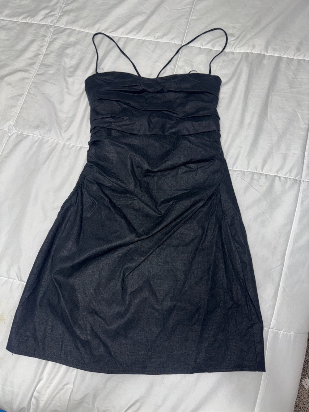 Zara Black Spaghetti-Strap Mini Dress